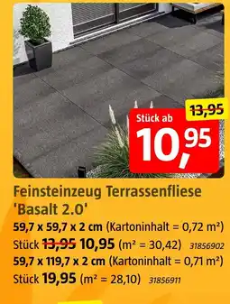 Bauhaus Feinsteinzeug terrassenfliese 'basalt 2.0' Angebot