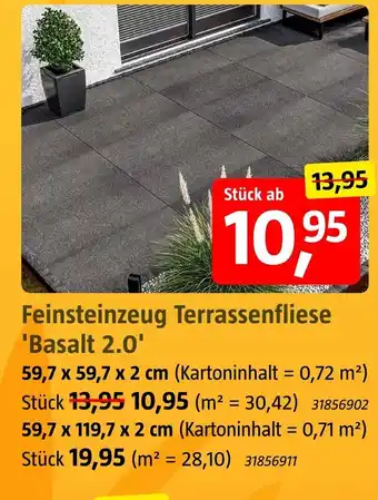 Bauhaus Feinsteinzeug terrassenfliese 'basalt 2.0' Angebot