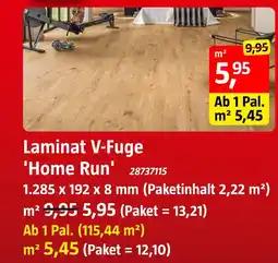 Bauhaus Laminat v-fuge 'home run' Angebot