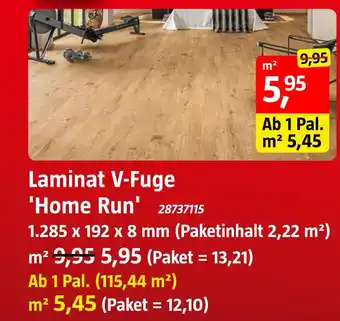 Bauhaus Laminat v-fuge 'home run' Angebot