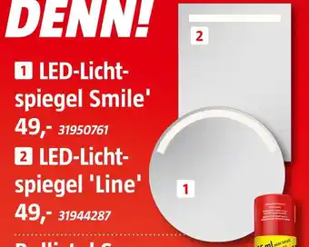 Bauhaus Led-lichtspiegel smile' oder 'line' Angebot
