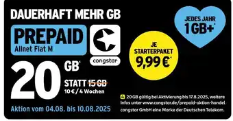 Rossmann Congstar prepaid allnet flat m Angebot