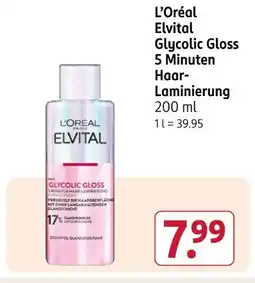 Rossmann L'oréal elvital glycolic gloss 5 minuten haar-laminierung Angebot