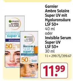 Rossmann Garnier ambre solaire super uv mit hyaluronsäure lsf 50+ Angebot