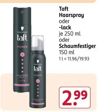 Rossmann Taft haarspray oder -lack Angebot