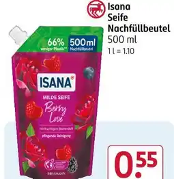 Rossmann Isana seife nachfüllbeutel berry love Angebot