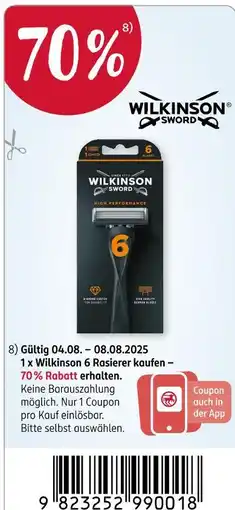 Rossmann Wilkinson sword wilkinson 6 rasierer Angebot