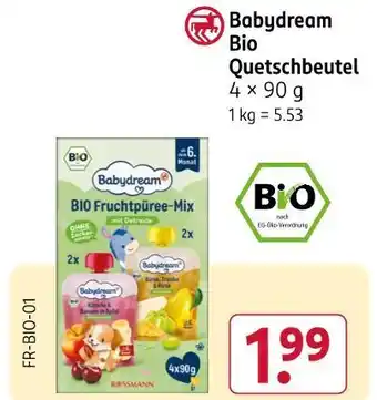 Rossmann Babydream bio quetschbeutel Angebot