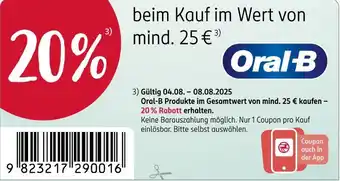 Rossmann Oral-b 20 % Angebot