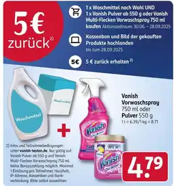 Rossmann Vanish vanish vorwaschspray Angebot