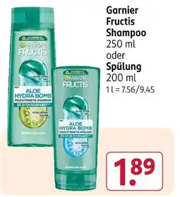 Rossmann Garnier fructis shampoo aloe hydra bomb Angebot
