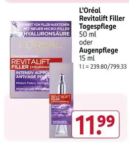 Rossmann L’oréal revitalift filler tagespflege Angebot