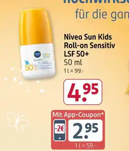 Rossmann Nivea sun kids roll-on sensitiv lsf 50+ Angebot