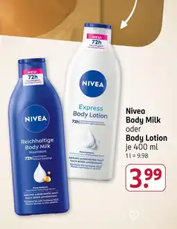 Rossmann Nivea body milk Angebot