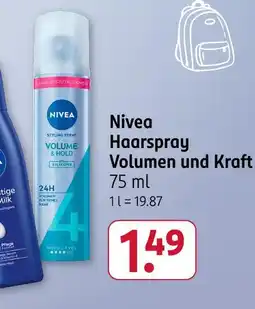 Rossmann Nivea haarspray volumen und kraft Angebot