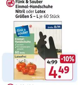 Rossmann Flink & sauber einmal-handschuhe nitril oder latex Angebot