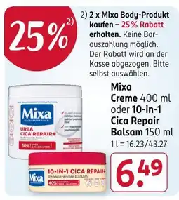 Rossmann Mixa creme oder cica repair balsam Angebot