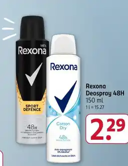 Rossmann Rexona sport defence deospray 48h Angebot