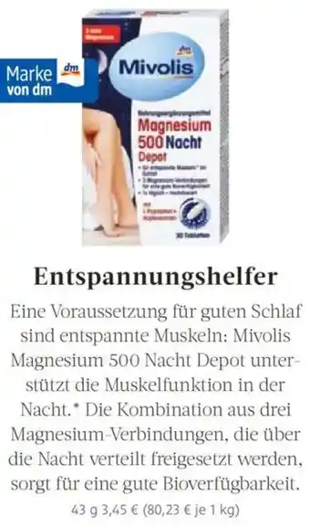 dm drogerie Mivolis Magnesium 500 Nacht Depot Angebot