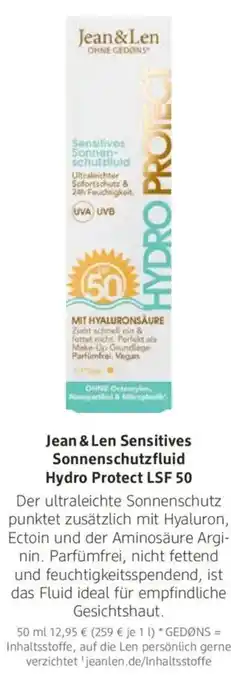 dm drogerie Jean & Len Sensitives Sonnenschutzfluid Hydro Protect LSF 50 Angebot