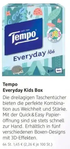 dm drogerie Tempo Everyday Kids Box Angebot