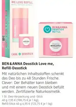 dm drogerie BEN & ANNA Deostick Love me, Refill-Deostick Angebot