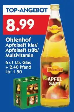 Hol'ab Getränkemarkt Ohlenhof Apfelsaft klar/ Apfelsaft trüb/ Multivitamin Angebot