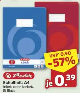 Famila Nord West Herlitz Schulheft A4 Angebot