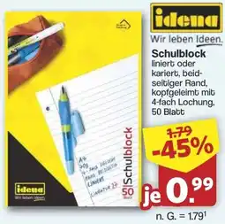 Famila Nord West idena Schulblock Angebot