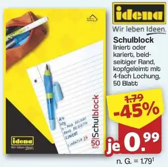 Famila Nord West idena Schulblock Angebot