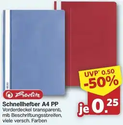 Famila Nord West Herlitz Schnellhefter A4 PP Angebot