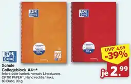 Famila Nord West Oxford Schule Collegeblock A4+ Angebot