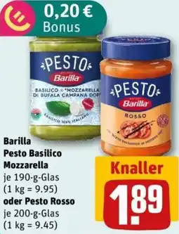 REWE Barilla Pesto Basilico Mozzarella oder Pesto Rosso Angebot