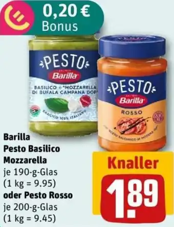 REWE Barilla Pesto Basilico Mozzarella oder Pesto Rosso Angebot