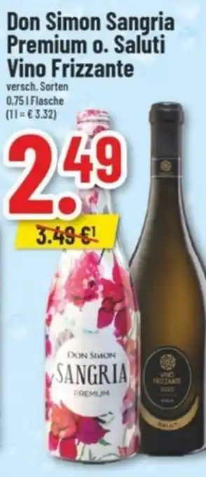 trinkgut Don Simon Sangria Premium o. Saluti Vino Frizzante Angebot
