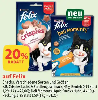 Fressnapf PURINA felix Snacks. Angebot