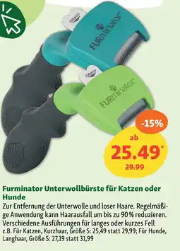 Fressnapf FURminator Furminator Unterwollbürste für Katzen oder Hunde Angebot