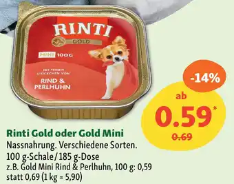 Fressnapf Rinti Gold oder Gold Mini Nassnahrung. Angebot