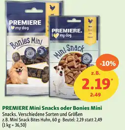 Fressnapf PREMIERE Mini Snacks oder Bonies Mini Snacks. Angebot
