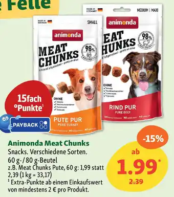 Fressnapf Animonda Meat Chunks Snacks. Angebot