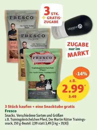 Fressnapf Fresco Snacks. Angebot