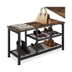 Netto Marken-Discount tectake Schuhregal, Industrial Style, Ablage und 2 Gitterablagen, 80 x 30 x 45,5 cm Angebot