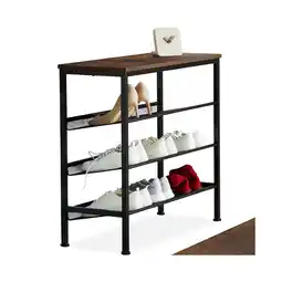 Netto Marken-Discount tectake Schuhregal, Industrial Style, Ablage und 3 Gitterablagen, 75,5 x 30,5 x 69,5 cm Angebot