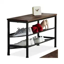 Netto Marken-Discount tectake Schuhregal, Industrial Style, Ablage und 2 Gitterablagen, 75,5 x 30,5 x 45,5 cm Angebot