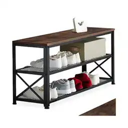 Netto Marken-Discount tectake Schuhregal, Industrial Style, Ablage und 2 Gitterablagen, 101 x 30,5 x 45,5 cm Angebot