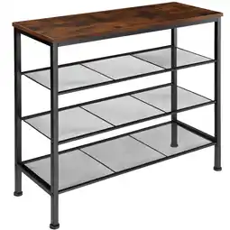 Netto Marken-Discount tectake Schuhregal, Industrial Style, Ablage und 3 Gitterablagen, 80,5 x 30,5 x 72,5 cm Angebot