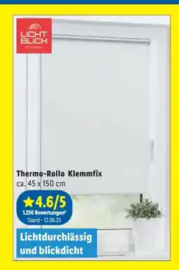 Lidl Lichtblick Thermo-Rollo Klemmfix Angebot