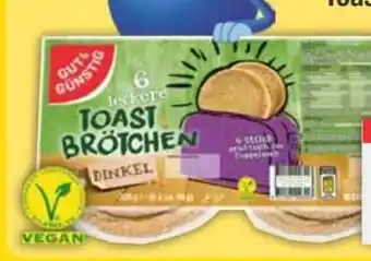 E-Center Gut & Günstig Toast-Brötchen Dinkel vegan Angebot