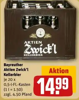 REWE Center Bayreuther Brauhaus Aktien Zwick’l Kellerbier Angebot