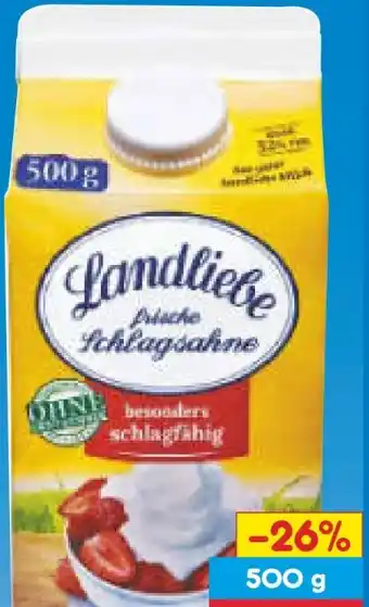 Netto Marken-Discount Landliebe Frische Schlagsahne besonders schlagfähig Angebot